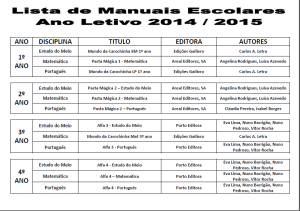 Manuais Escolares 1ºCEB 2014-15