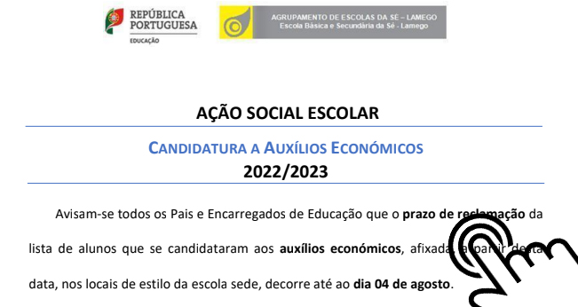 Reclamação Auxilios Economicos