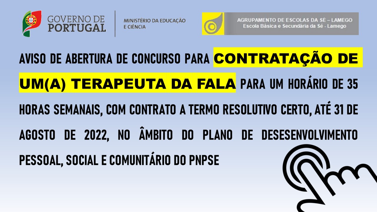 Aviso Contratacao Terapeuta Fala