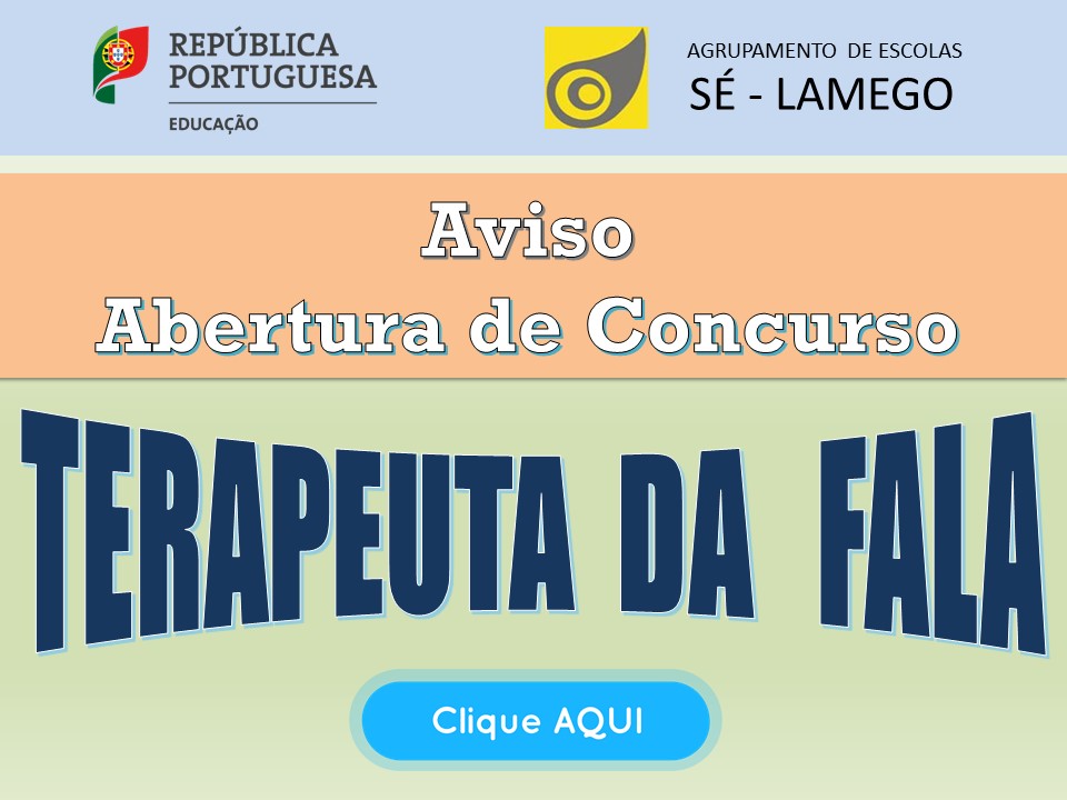 Aviso Abertura Concurso Terapeuta Fala