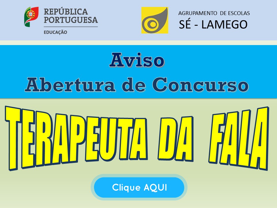 Aviso Abertura  Concurso Terapeuta Fala