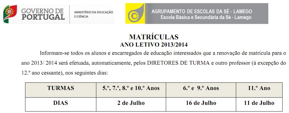 Matriculas 2013 2014