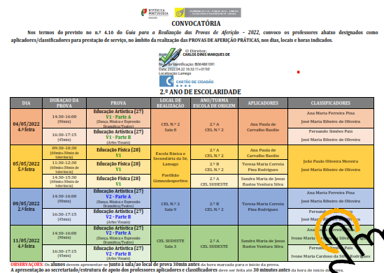 Calendário Provas Praticas 2022 clique