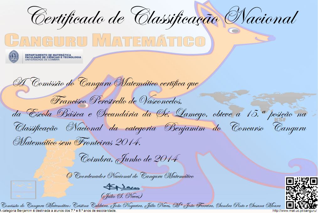 Certificado Canguru Matemático