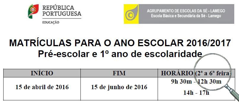 Matriculas-Pre-Escolar-e--1-Ano-2016-2017