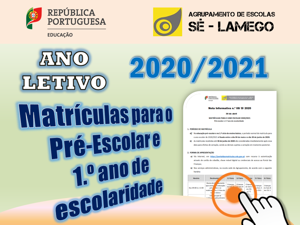 Matrículas Pre Escolar e 1 Ciclo